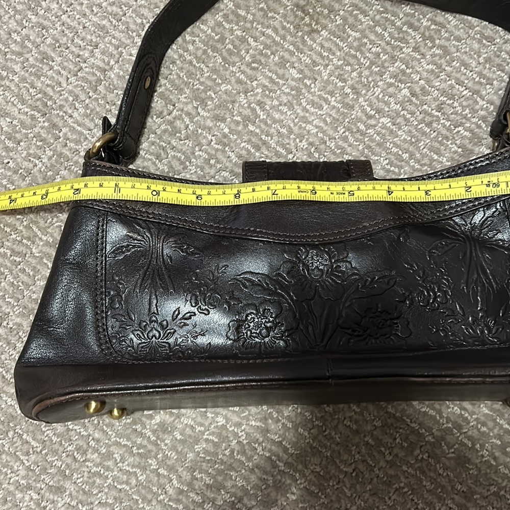 Leather Laura Ashley handbag-dk. Brown - Picture 7 of 13